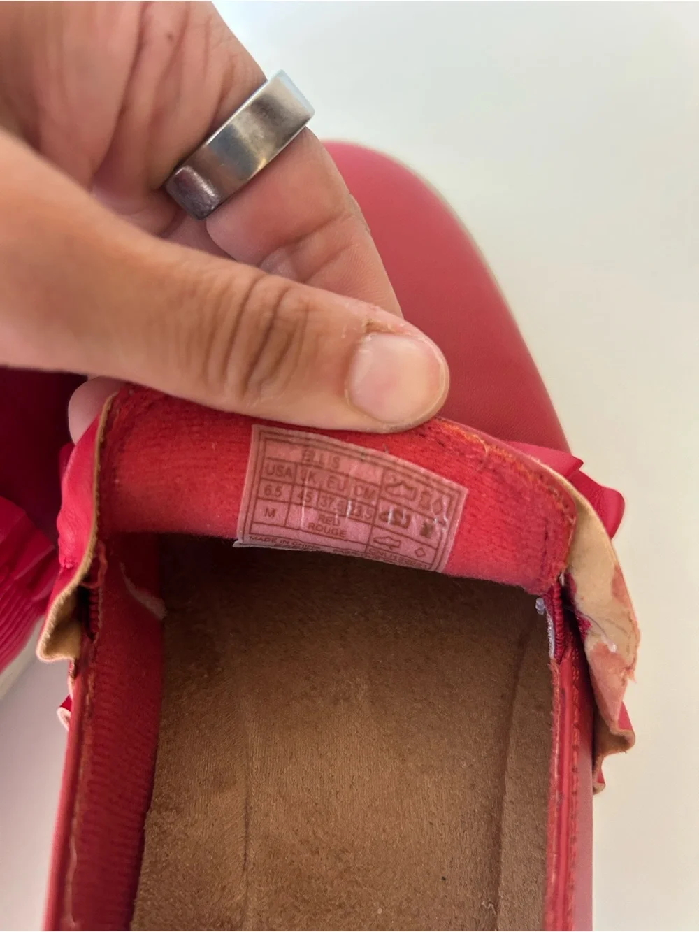 Earth Origins Red Ruffle Slip-On Flats